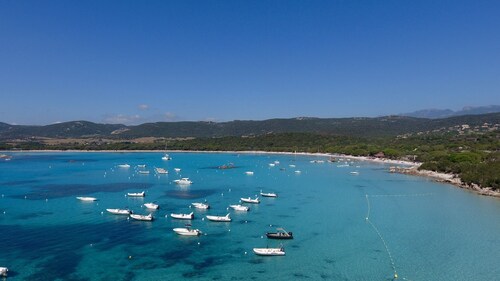 BUCHEN SIE IHREN SOMMERURLAUB in Porto Vecchio. Santa Giulia. Blick aufs Meer, 150 m Strand 