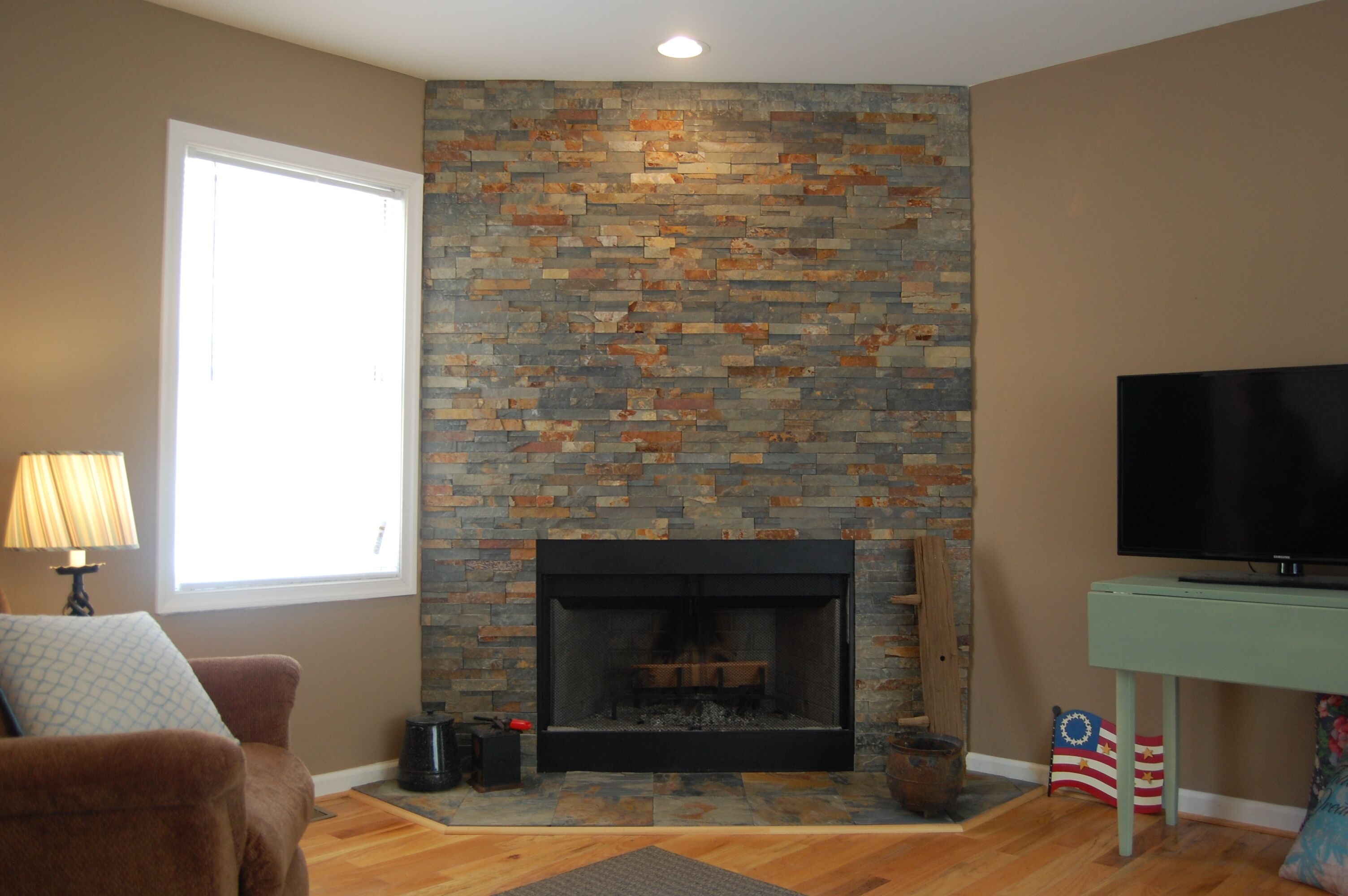 TV, fireplace, DVD player