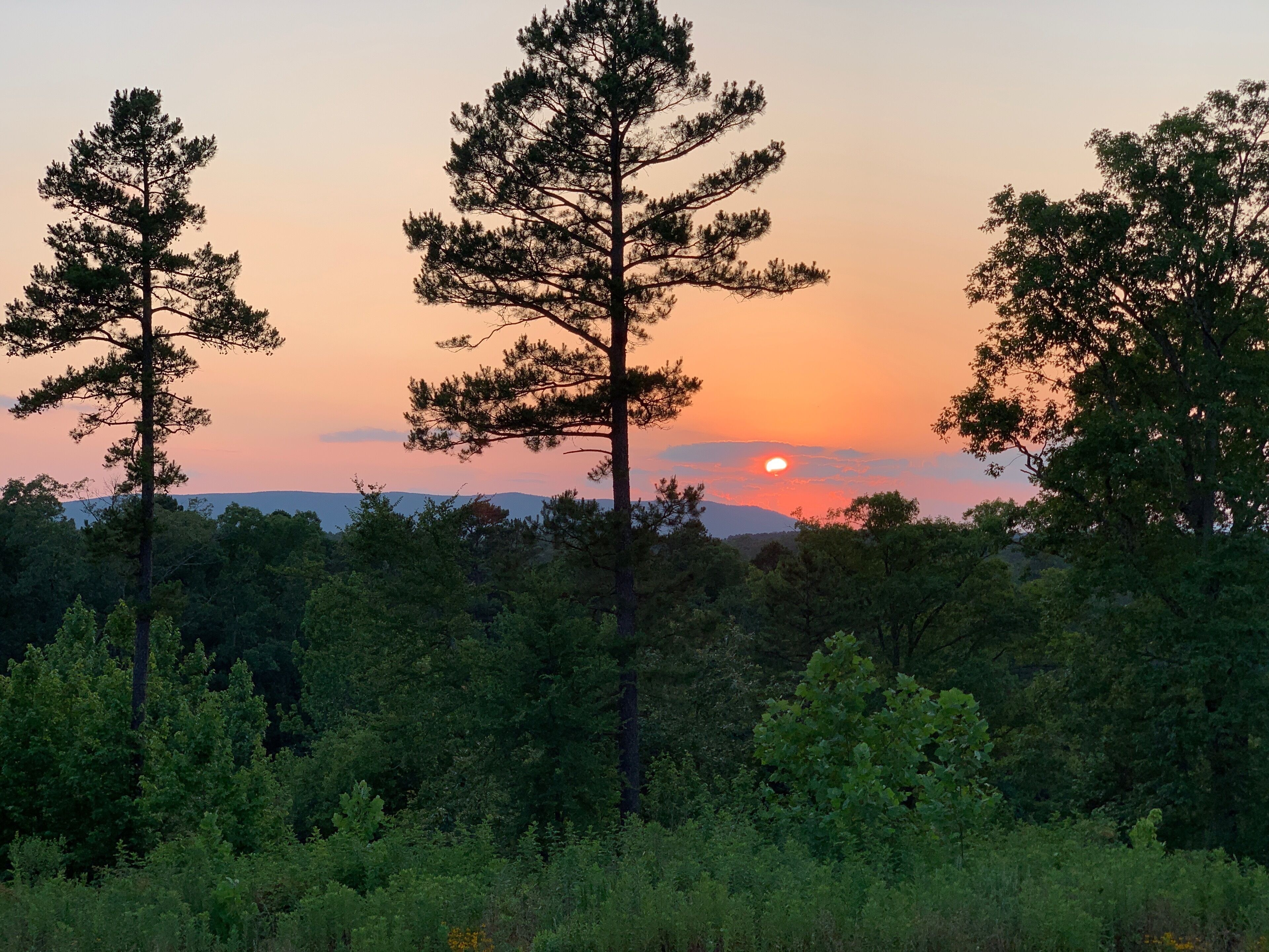 Sunset view from Hilltop Getaway