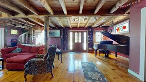 Smart TV, fireplace, video games, foosball