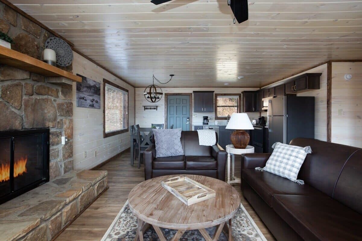 TV, fireplace, offices
