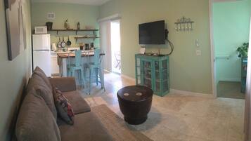 Smart TV, DVD player, music library, video library