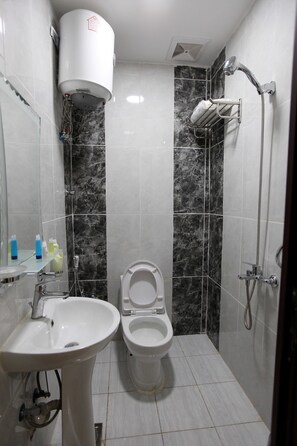 Appartement, 2 slaapkamers | Badkamer | Een douche, gratis toiletartikelen, een haardroger, handdoeken