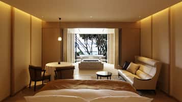 別棟ダブル (禁煙・フランス料理の夕食と朝食付) | 高級寝具、ミニバー、セーフティボックス (室内)、客室ごとに異なるインテリア