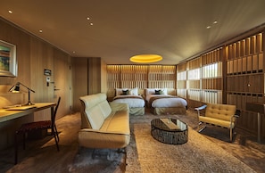 Ropa de cama de alta calidad y minibar