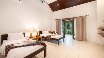 Cottage Deluxe, 1 chambre, vue jardin | 1 chambre, coffres-forts dans les chambres, bureau, rideaux occultants