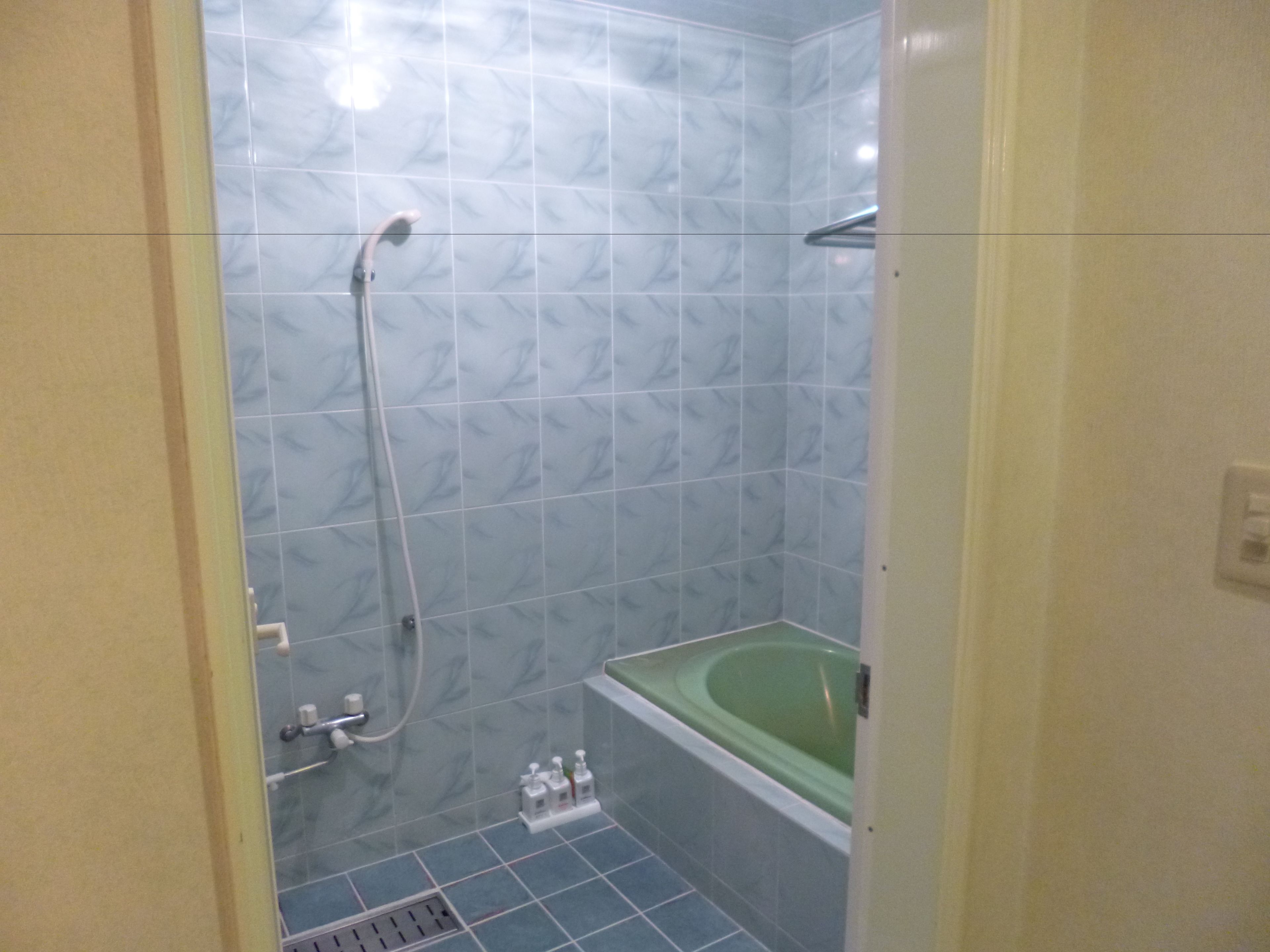 economy double room | bathroom | separate bathtub and shower, deep-soaking bathtub, free toiletries