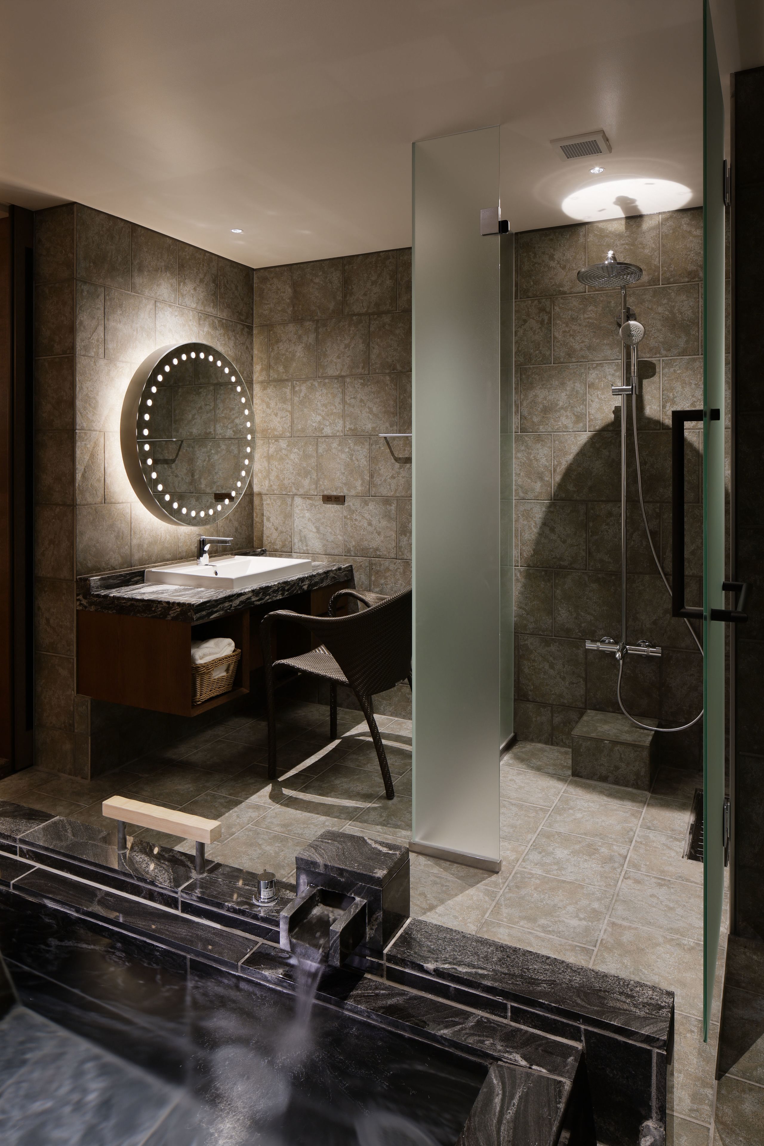 double room (1st floor), included french dinner and breakfast, non smoking | bathroom | separate bathtub and shower, spring water bathtub, rainfall showerhead