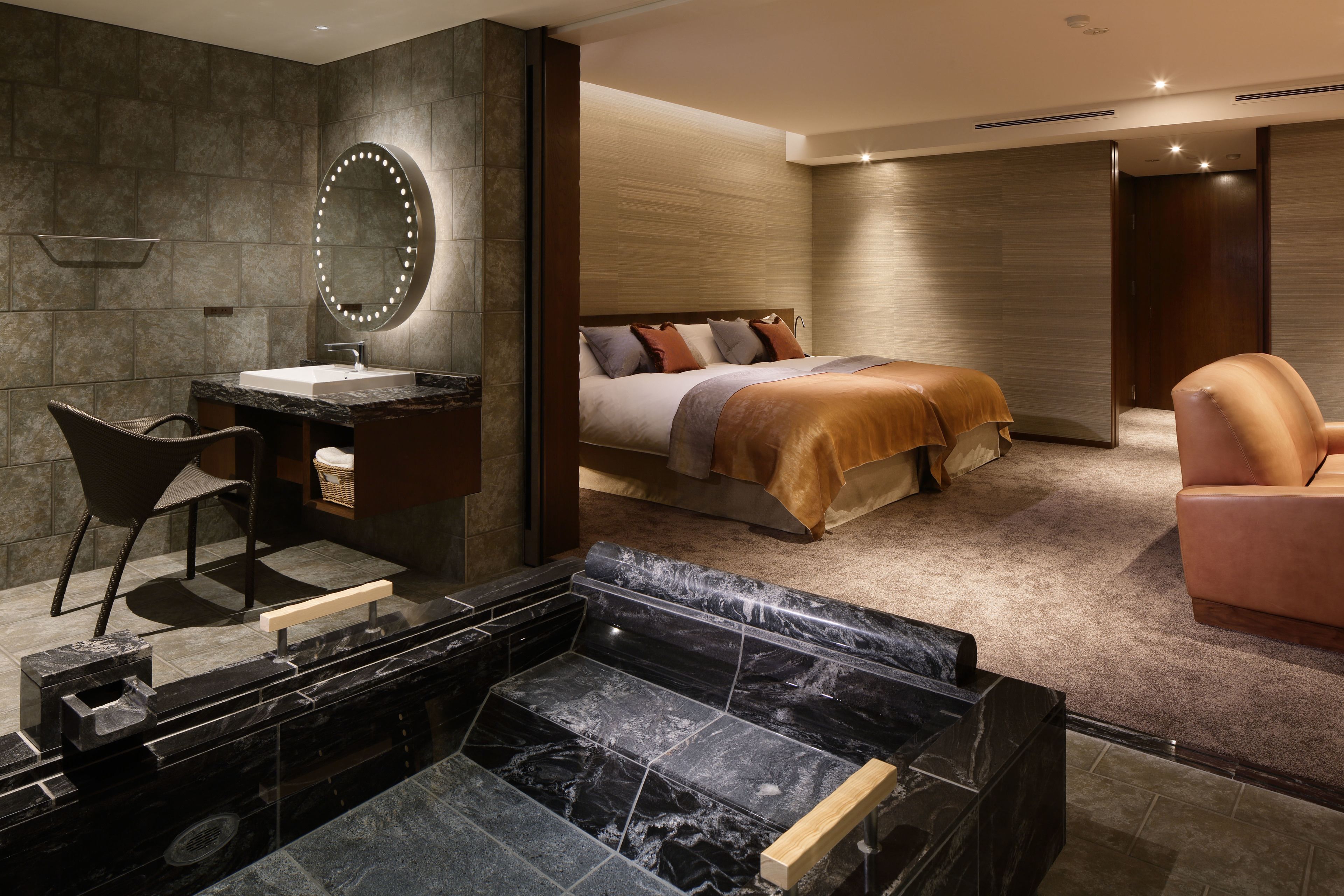 suite, corner (2nd floor), included french dinner and breakfast, non smoking | bathroom | separate bathtub and shower, spring water bathtub, rainfall showerhead