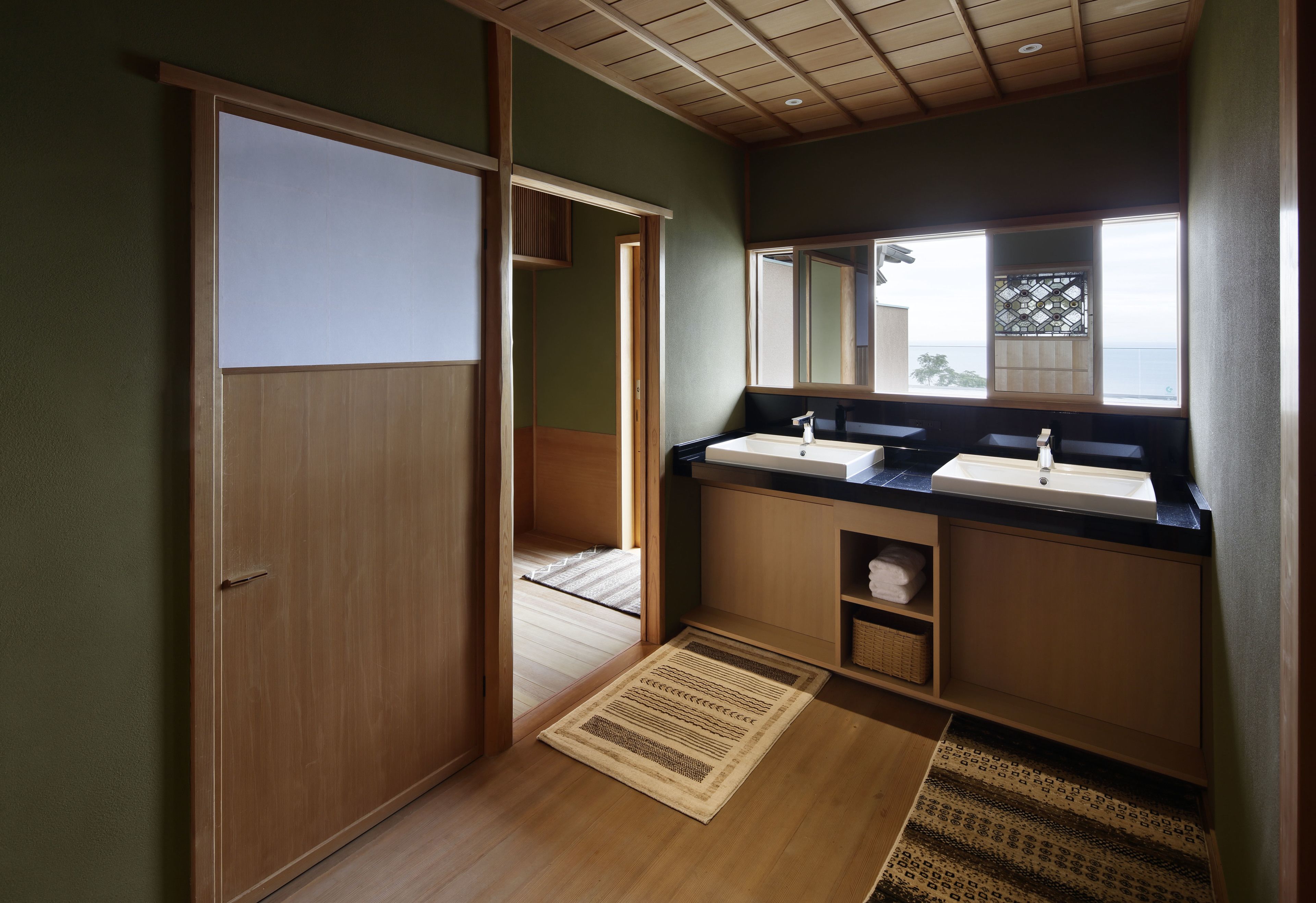 japanese style room - matsu-no-ma, included french dinner and breakfast, non smoking | bathroom | separate bathtub and shower, spring water bathtub, rainfall showerhead