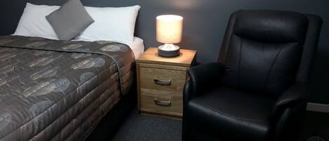 Desk, free WiFi, bed sheets