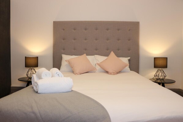 Desk, blackout curtains, free WiFi, bed sheets