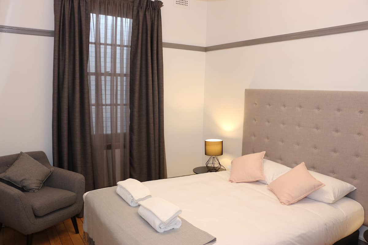 Desk, blackout drapes, WiFi (free), bed sheets