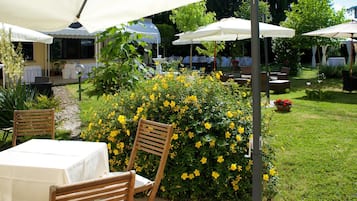 Outdoor banquet area