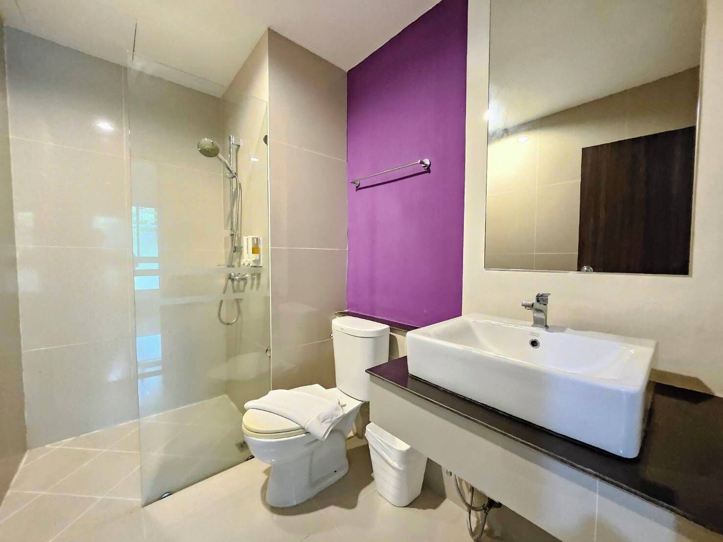 grand suite double room pool access | bathroom | shower, free toiletries, hair dryer, bathrobes