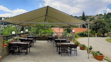 Outdoor banquet area
