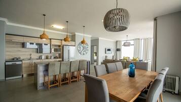 Exclusive Penthouse | Private kitchen | Fridge, coffee/tea maker, electric kettle