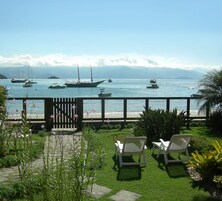 On the beach, sun loungers, beach umbrellas, beach towels
