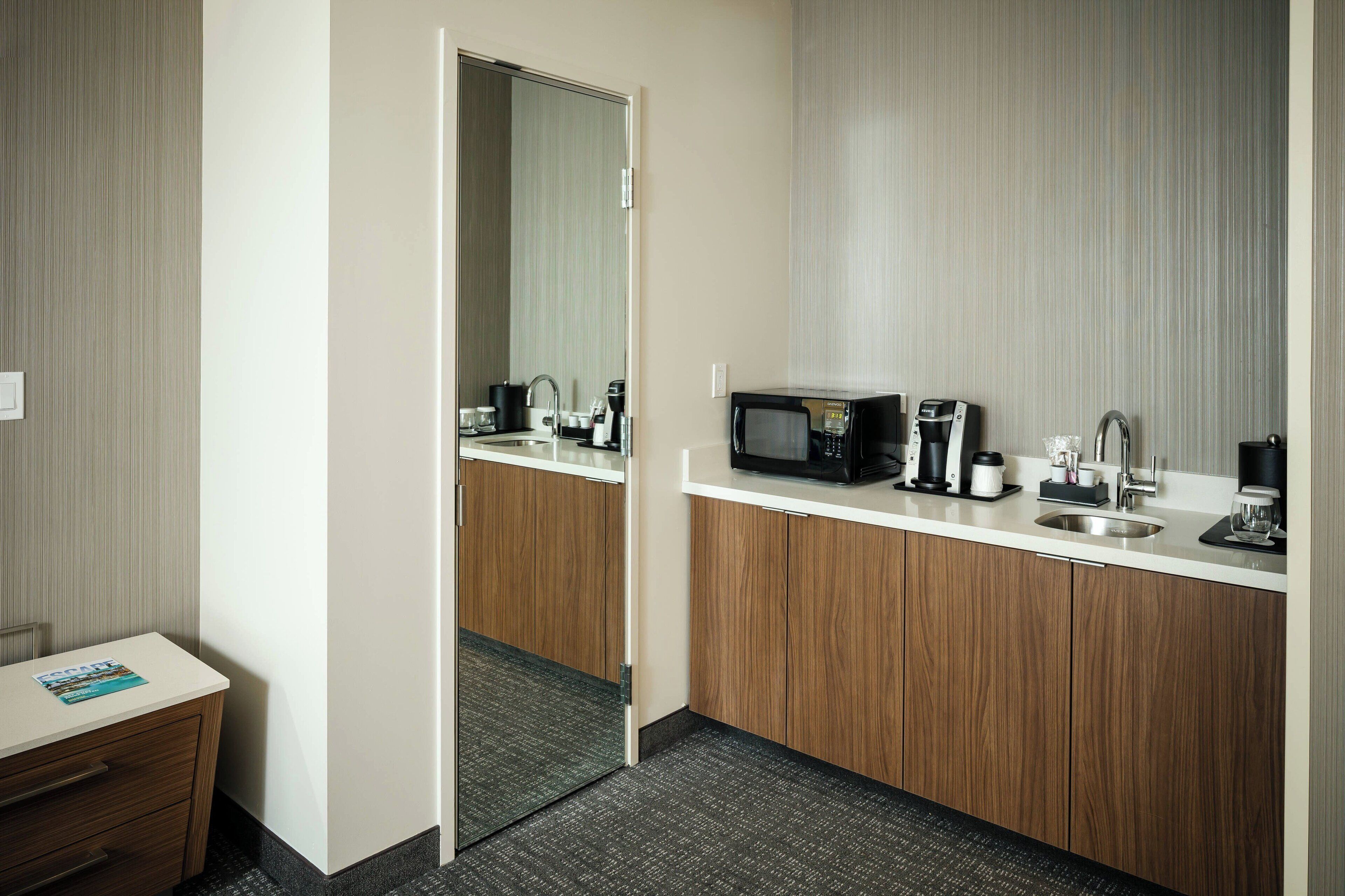 1 bedroom, desk, laptop workspace, blackout curtains