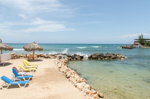 On the beach, white sand