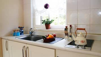 Fridge, microwave, electric kettle, rice cooker