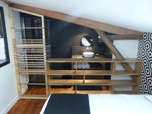 1 bedroom, desk, soundproofing, iron/ironing board