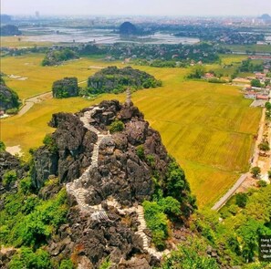 Vue sur la campagne depuis l’hébergement