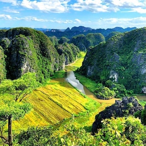 Vue sur la campagne depuis l’hébergement