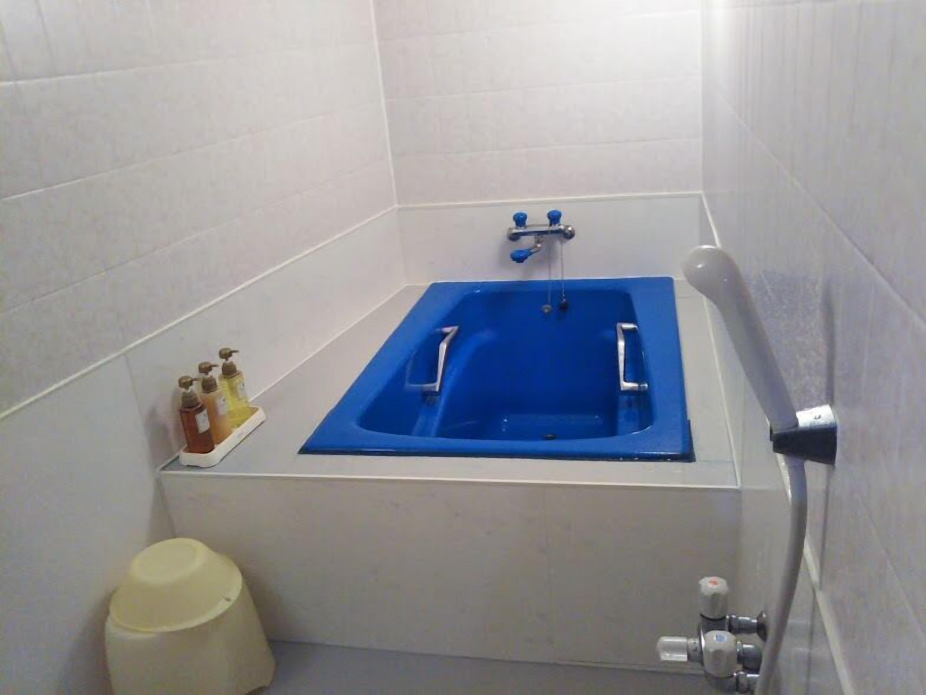 economy double room | bathroom | separate bathtub and shower, free toiletries, hair dryer, slippers