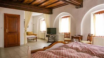Blackout curtains, iron/ironing board, free WiFi, bed sheets