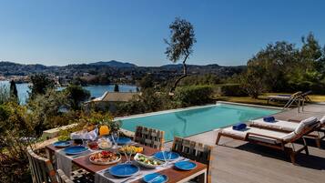 Panoramic Villa, 2 Bedrooms, Private Pool, Bay View | 2 bedrooms, Egyptian cotton sheets, premium bedding, in-room safe