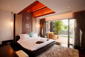 3 Bedrooms Villa  | 3 makuuhuonetta, tallelokero huoneessa, työpöytä, pimennysverhot