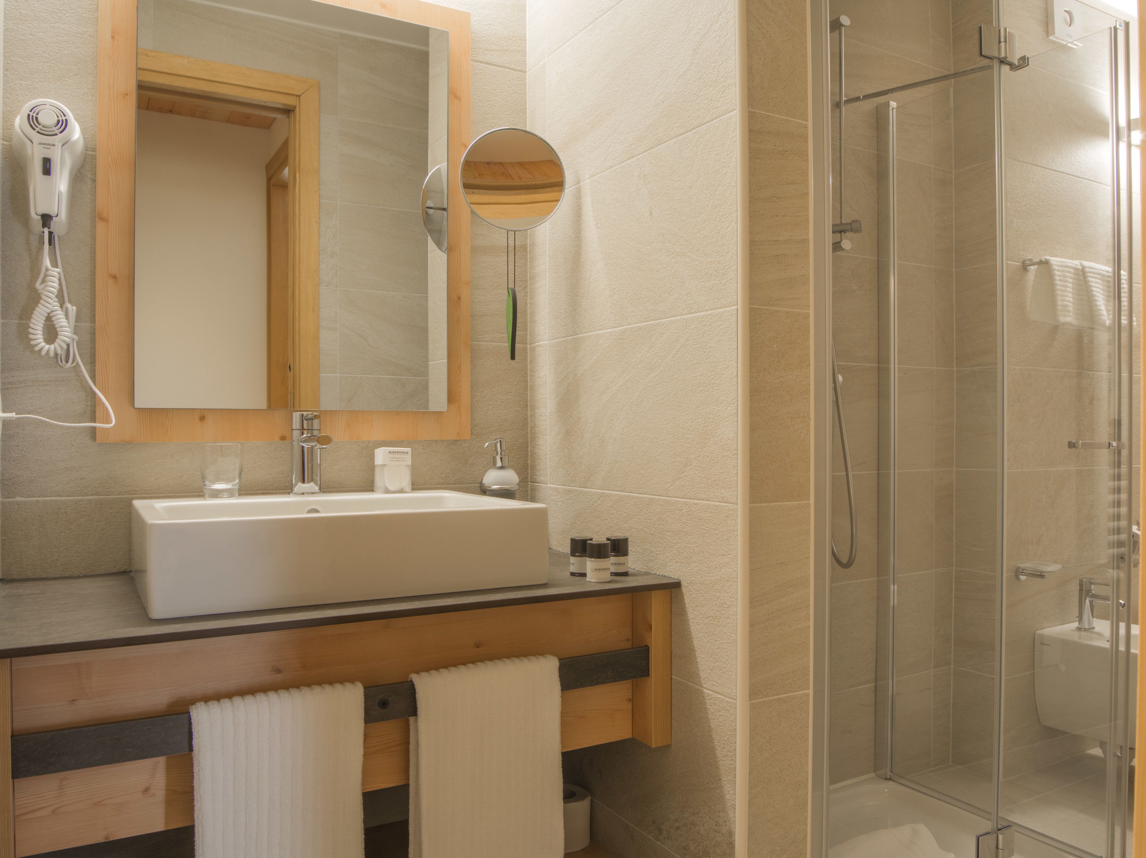 shower, free toiletries, hair dryer, bathrobes