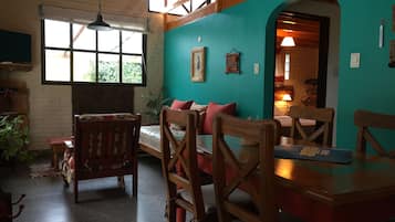 Cabin, Garden Area | Living room | 32-inch flat-screen TV with satellite channels, TV