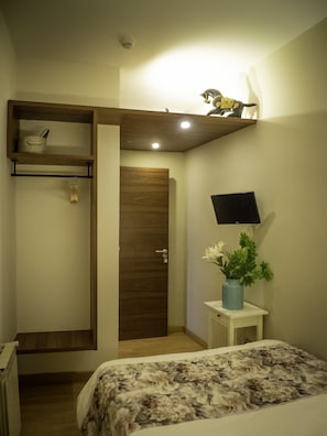 Habitación individual estándar, baño en la habitación (Interior) | Caja de seguridad en la habitación y decoración personalizada
