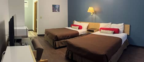 Kahden hengen standard-huone, 2 parisänkyä | Ilmainen Wi-Fi, vuodevaatteet