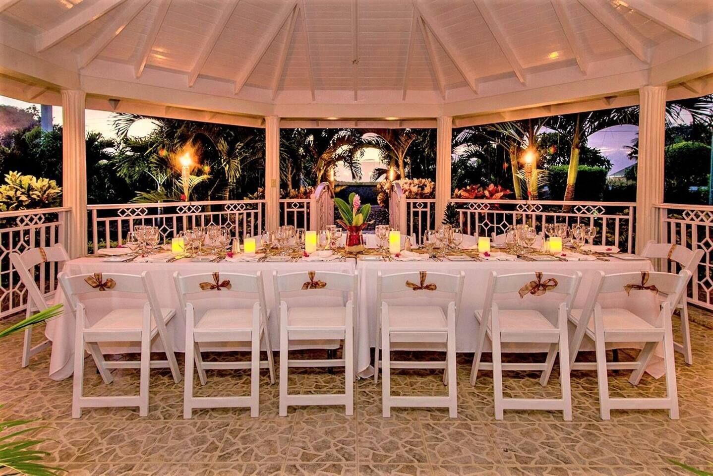 Outdoor banquet area