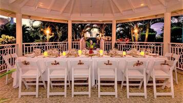 Outdoor banquet area