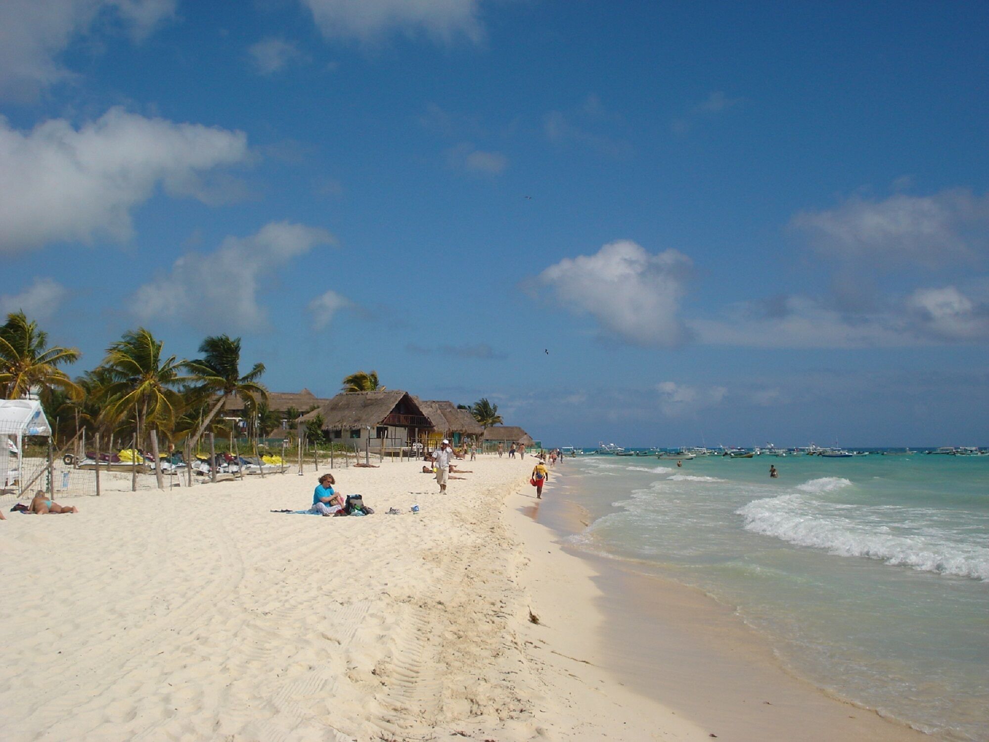 On the beach, sun loungers, beach umbrellas, beach towels
