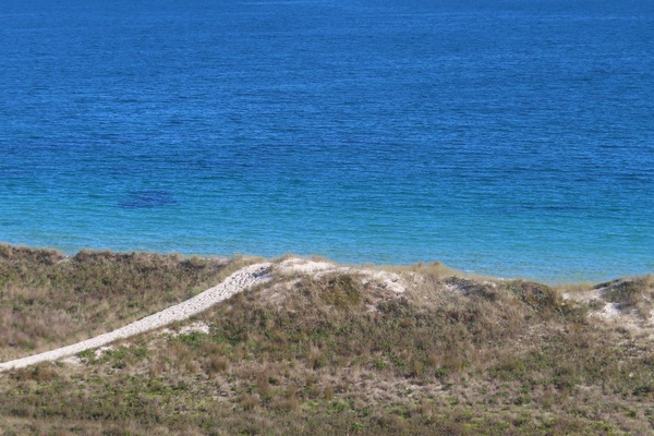 On the beach, white sand
