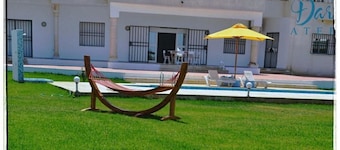 quiet pool villa with sea and mountain views