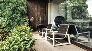 Design Apartment, 2 Bedrooms, River View, Garden Area | Terrace/patio - Old Bishop's Quarters (Sandy Bay)