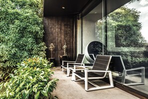 Design Apartment, 2 Bedrooms, River View, Garden Area | Terrace/patio - Old Bishop's Quarters (Sandy Bay)