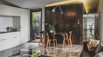 Design Apartment, 2 Bedrooms, River View, Garden Area | Private kitchenette | Coffee/tea maker, electric kettle