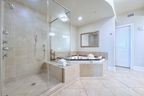 Combined shower/bathtub, jetted bath, hair dryer, towels - Turquoise Place C1103 | Oversized, hot tub/grill on deck, huge slide for kids! (Orange Beach)