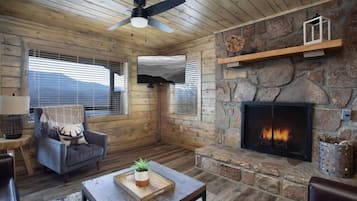 TV, fireplace, offices