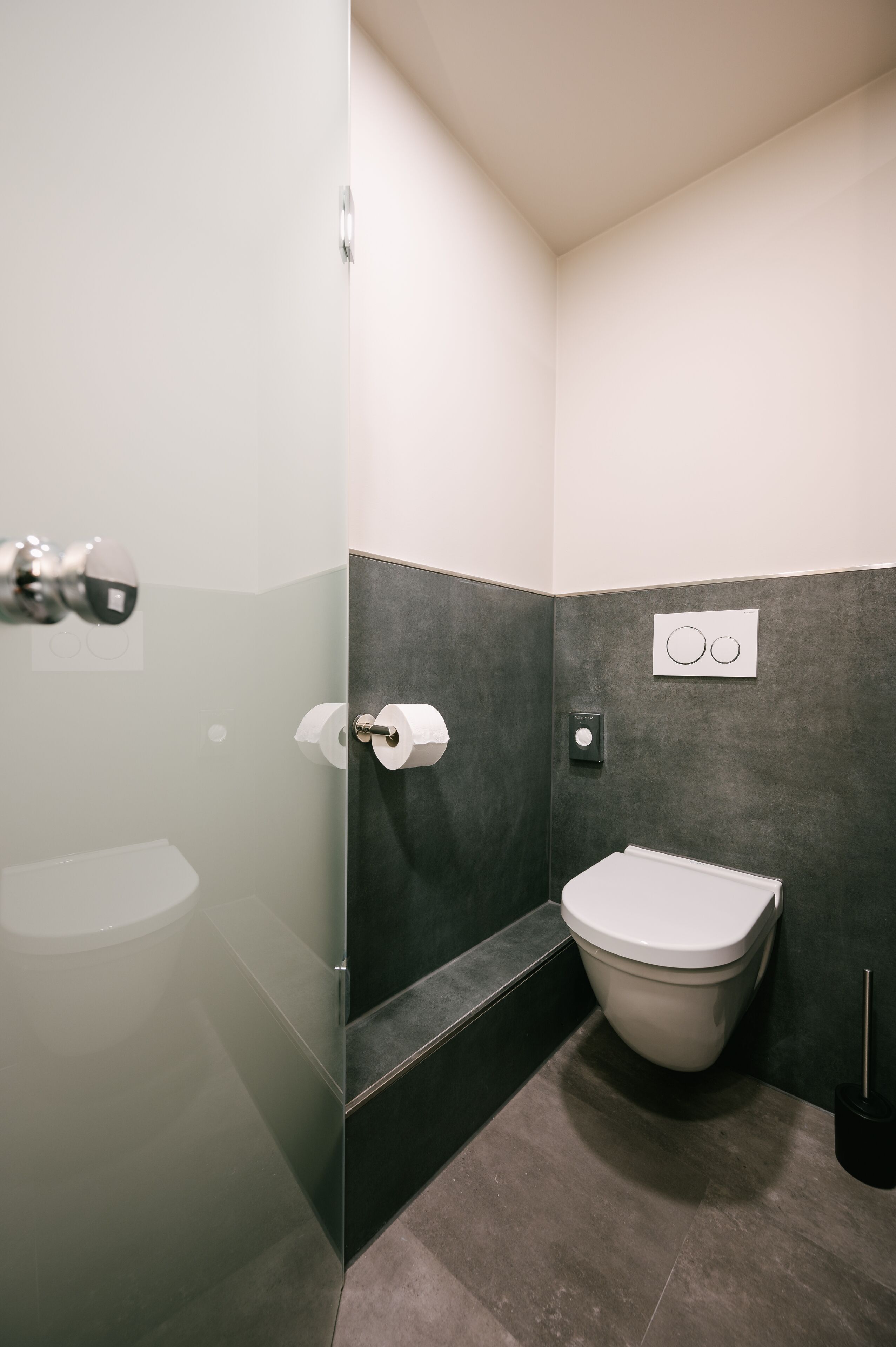 shower, rainfall showerhead, hair dryer, towels