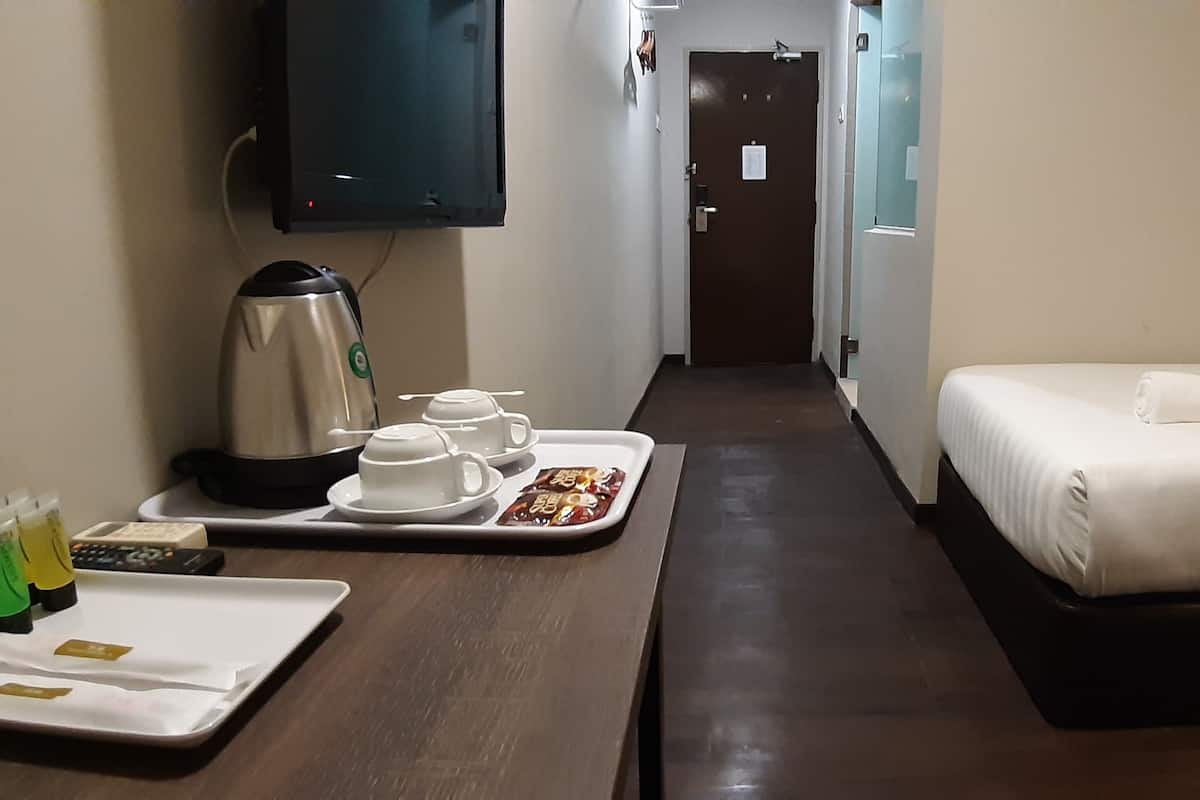 ห้องทวิน, ไม่มีหน้าต่าง | เครื่องนอนระดับพรีเมียม, ผ้านวมขนเป็ด, โต๊ะทำงาน, เตารีด/โต๊ะรีดผ้า