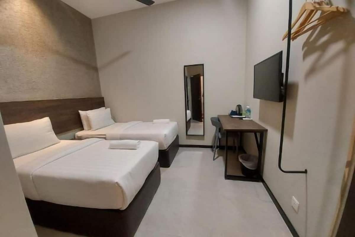 Premium bedding, down comforters, desk, iron/ironing board