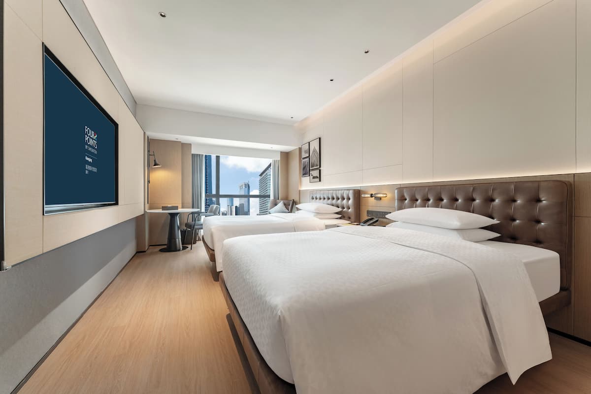 Room, 2 Double Beds, City View | Bathroom